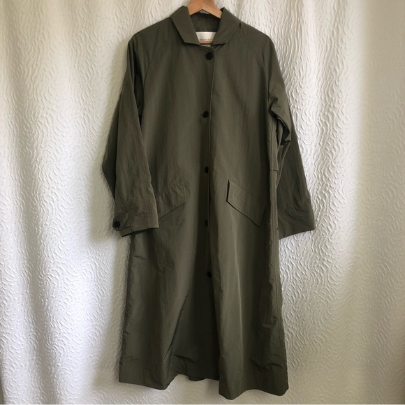 Aritzia The Group by Babaton Skylar Trench Coat Olive Moss Green - Picture 12 of 16